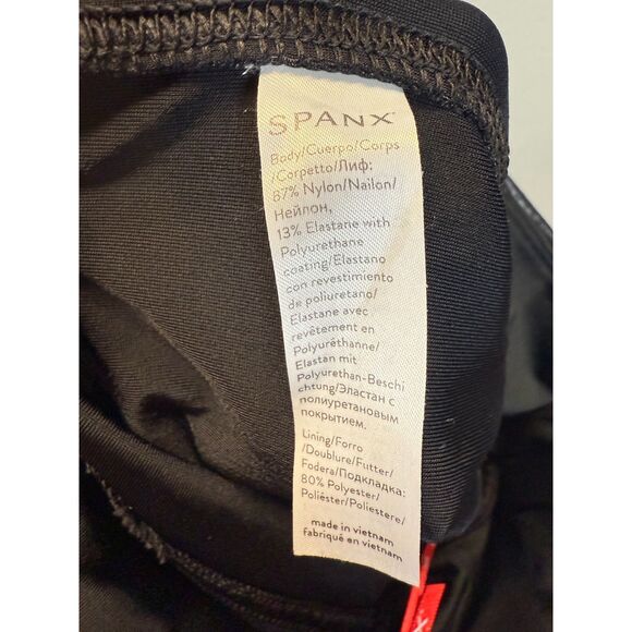Spanx Women's Sz Small Black Faux Leather Stretch Pull On Leggings High Waisted - Picture 8 of 8